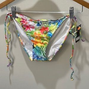 Ingear Tropical Floral Bikini Swimsuit Bottom Sz L New